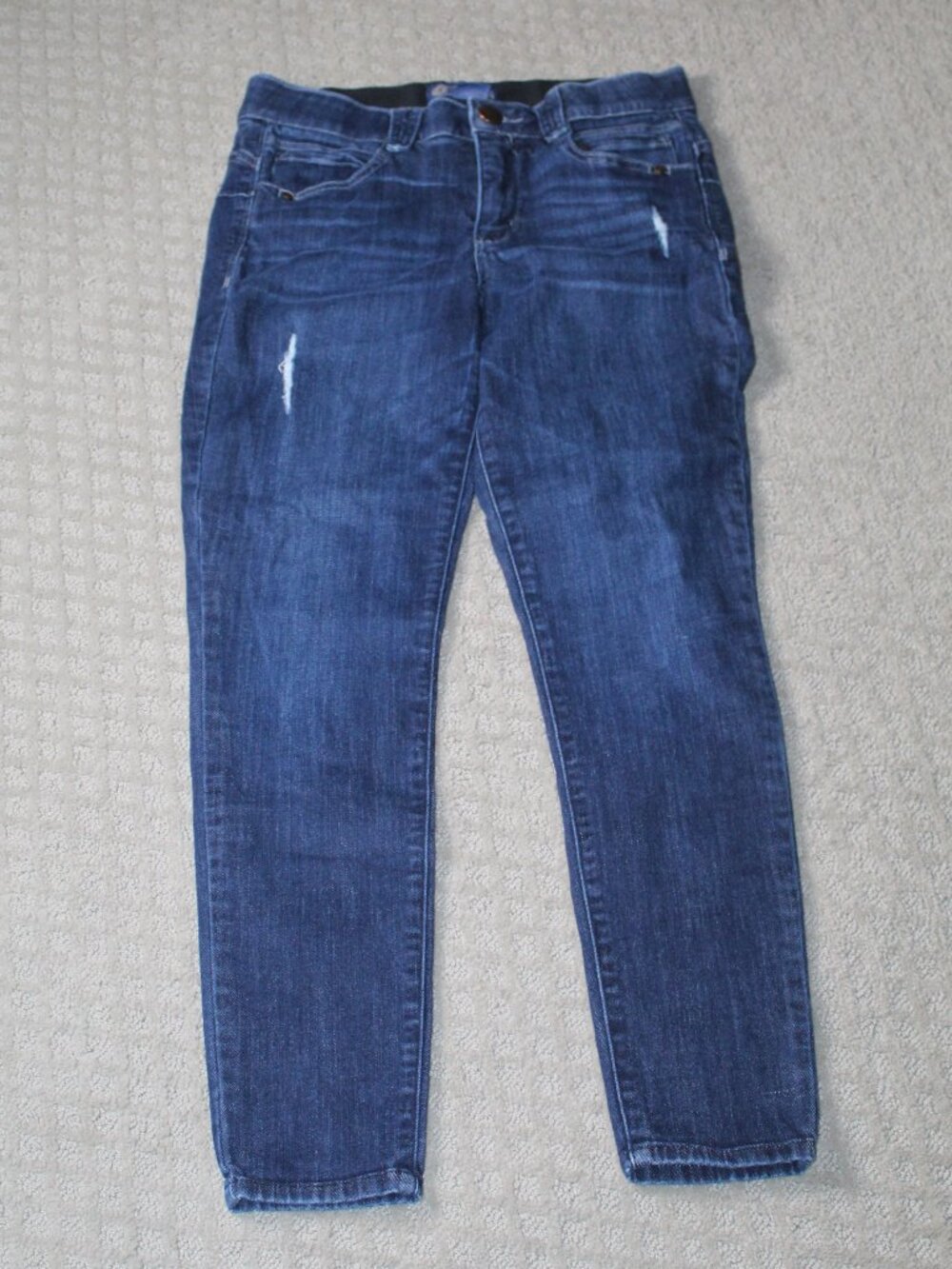 Democracy "Ab" Solution Blue Denim Jeans Skinny Distressed Pants Women's Size 8